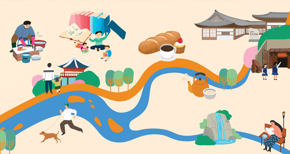 장바구니 여행 지도